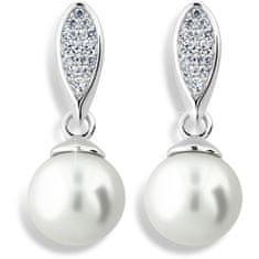 Cutie Jewellery Luxus fülbevalók fehér aranyból, valódi gyöngyökkel és cirkónium kövekkel Z6412-3124-10-X-2