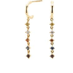 PDPAOLA Aranyozott ezüst karika fülbevaló lánccal SAGE Gold AR01-303-U