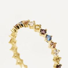 PDPAOLA Bájos aranyozott gyűrű cirkónium kövekkel SAGE Gold AN01-209 (Kerület 54 mm)