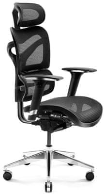 Diablo-Chairs V-Commander, fekete (5902560338164) modern dizájn ergonomikus kényelem V-Mesh háló dugattyús mechanizmus