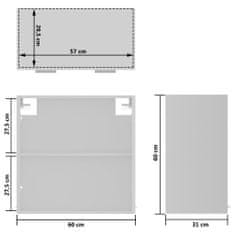 Vidaxl fehér forgácslap függő üvegszekrény 60 x 31 x 60 cm 802521
