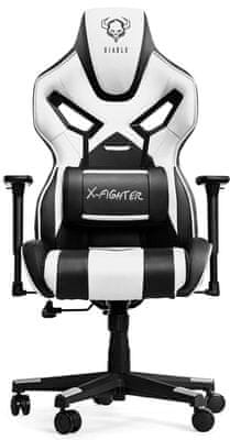 Diablo-Chairs X-Fighter, fekete/fehér (5902560333268) gamer ergonómikus szék 3D állítható kartámasz gumikerekek