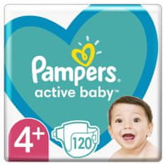 Pampers Active Baby Pelenka, 4+ -os méret, 120 pelenka, 10-15 kg