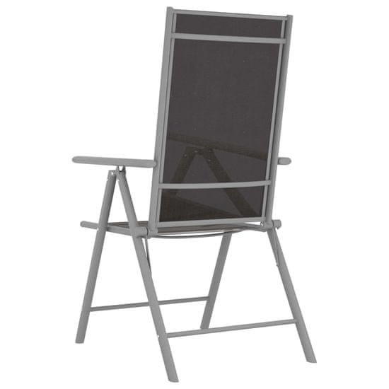shumee 2 db fekete összecsukható textilén kerti szék