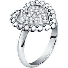 Morellato Romantikus acél gyűrű átlátszó kristályokkal Dolcevita SAUA14 (Kerület 52 mm)