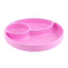 Chicco Szilikon forgó tányér, rózsaszín, 12 m+