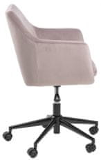 Design Scandinavia Nora irodai szék, szövet, rózsaszín