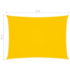 Greatstore sárga téglalap alakú oxford-szövet napvitorla 2 x 4 m