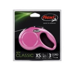 Flexi Póráz Classic NEW XS kábel 3m/8kg rózsaszínű