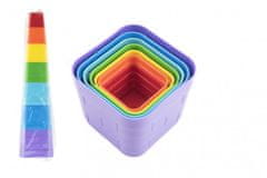 Teddies Kubus piramis puzzle műanyag négyzet színes 12m+