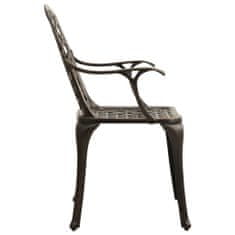 shumee 2 db bronzszínű öntött alumínium kerti szék