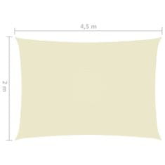 Greatstore krémszínű téglalap alakú oxford-szövet napvitorla 2 x 4,5 m