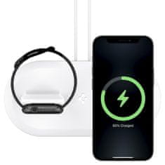 Spigen Magfit Duo töltőállvány Apple Watch és iPhone, fehér
