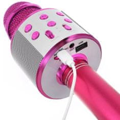 MG Bluetooth Karaoke mikrofon hangszóróval, rózsaszín