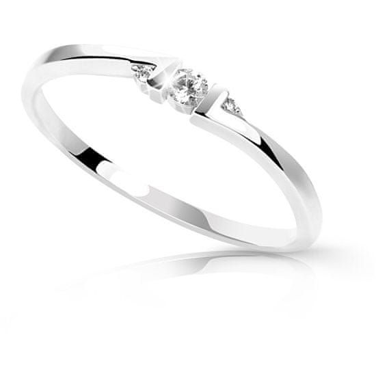 Cutie Diamonds Minimalistfehér arany gyűrű gyémántokkal DZ6714-3053-00-X-2