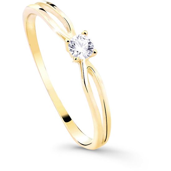 Cutie Diamonds Csillogó sárga arany eljegyzési gyűrű gyémánttal DZ8027-00-X-1