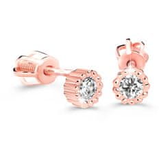 Cutie Diamonds Minimalist rózsaszín arany fülbevalók gyémántokkalDZ60236-30-00-X-4
