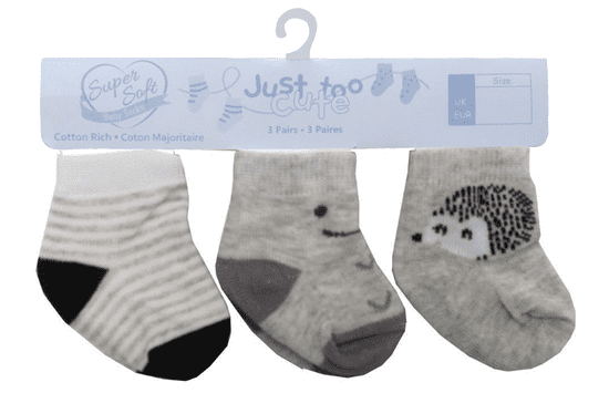 Just Too Cute 3pack fiú sündisznó zokni, csíkos