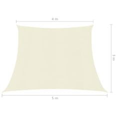 Greatstore krémszínű HDPE napvitorla 160 g/m² 4/5 x 3 m