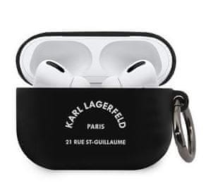 Karl Lagerfeld Rue St Guillaume Tok Airpods Pro számára Black KLACAPSILRSGBK