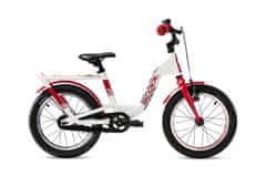 S'COOL Gyermek kerékpár nixe EVO 16 fehér / piros (110 cm-től)