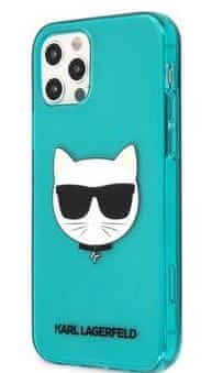 Karl Lagerfeld TPU Choupette Head tok iPhone 12 Pro Max 6.7 készülékhez, Fluo Blue KLHCP12LCHTRB