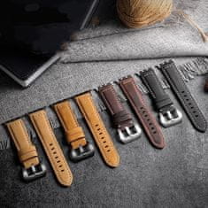 BStrap Leather Lux szíj Apple Watch 38/40/41mm, silver/brown