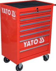 YATO  Mobil műhelyszekrény 7 piros fiókok