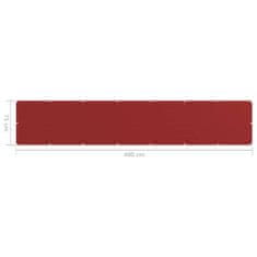 Greatstore piros HDPE erkélyparaván 75 x 400 cm