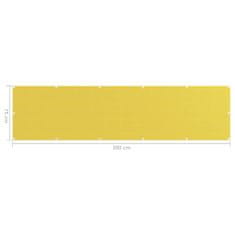 Greatstore sárga HDPE erkélytakaró 75 x 300 cm