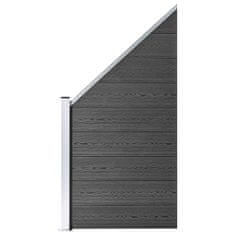 Greatstore fekete WPC kerítéspanelszett 965 x (105-186) cm