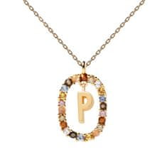 PDPAOLA Gyönyörű aranyozott nyaklánc "P" betű LETTERS CO01-275-U (lánc, medál)