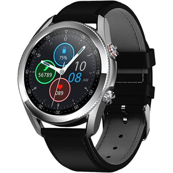 Wotchi Smartwatch W25S - Silver/Black Leather