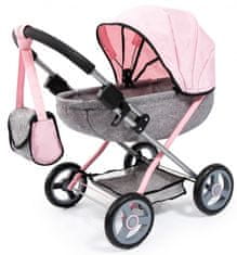 Bayer Design Cosy Babakocsi játék babáknak, ezüst/rózsaszín
