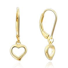 Beneto Aranyozott ezüst fülbevaló szívvel AGUC1960-GOLD