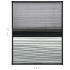 Greatstore alumínium pliszé ablakszúnyogháló árnyékolóval 60 x 80 cm