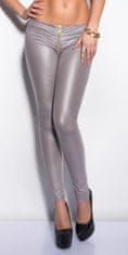 Amiatex Női leggingsz 74545 + Nőin zokni Gatta Calzino Strech, szürke, S/M