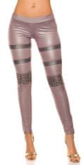 Amiatex Női leggingsz 74547 + Nőin zokni Gatta Calzino Strech, szürke, M/L