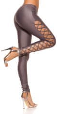 Amiatex Női leggingsz 74627 + Nőin zokni Gatta Calzino Strech, szürke, S/M