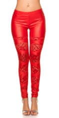 Amiatex Női leggingsz 74611 + Nőin zokni Gatta Calzino Strech, piros, UNIVERZáLIS