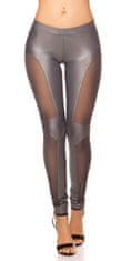 Amiatex Női leggingsz 74651 + Nőin zokni Gatta Calzino Strech, szürke, M/L