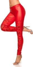 Amiatex Női leggingsz 74611 + Nőin zokni Gatta Calzino Strech, piros, UNIVERZáLIS