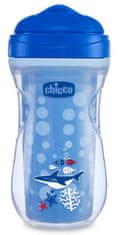 Chicco Active termo pohár kemény ivónyílással 200 ml, 14m +, kék, cápa