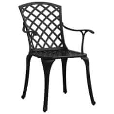 shumee 2 db fekete öntött alumínium kerti szék