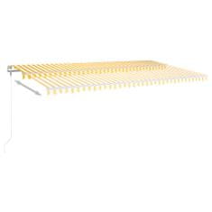 shumee sárga-fehér szélérzékelős és LED-es napellenző 600 x 350 cm