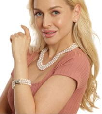 JwL Luxury Pearls Elegáns háromsoros nyaklánc valódi fehér gyöngyből JL0667