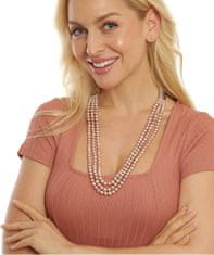 JwL Luxury Pearls Bájos háromsoros nyaklánc valódi rózsaszín folyami gyöngyből JL0671