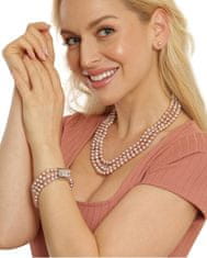 JwL Luxury Pearls Bájos háromsoros nyaklánc valódi rózsaszín folyami gyöngyből JL0671