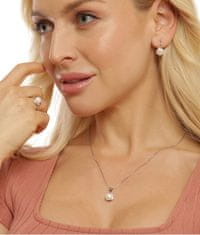 JwL Luxury Pearls Gyengéd ezüst gyűrű valódi fehér gyönggyel JL0677 (Kerület 54 mm)