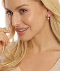 JwL Luxury Pearls Romantikus aranyozott fülbevaló fehér igazgyönggyel JL0680